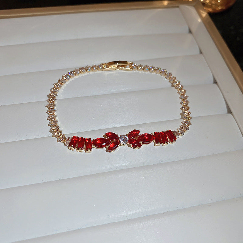 Wholesale Zircon Square Leaf Buckle Metal Bracelets